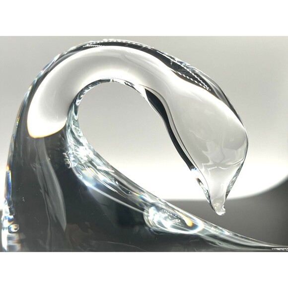 Marcolin Swedish Crystal Swan Art Glass Signed Hand Blown Murano Styled Glass - Picture 12 of 16